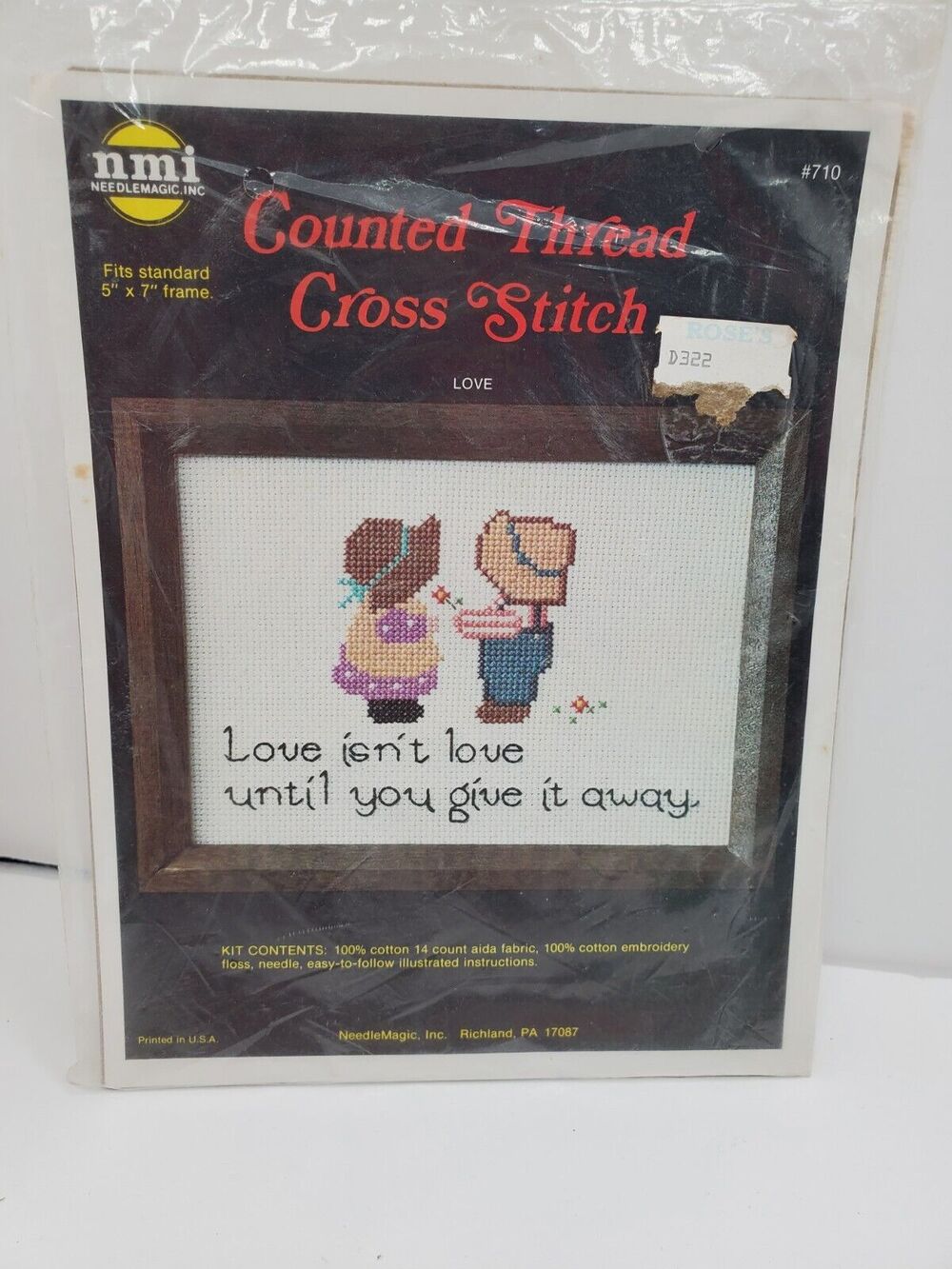 Vintage NMI Counted Thread Cross Stitch Kit Love